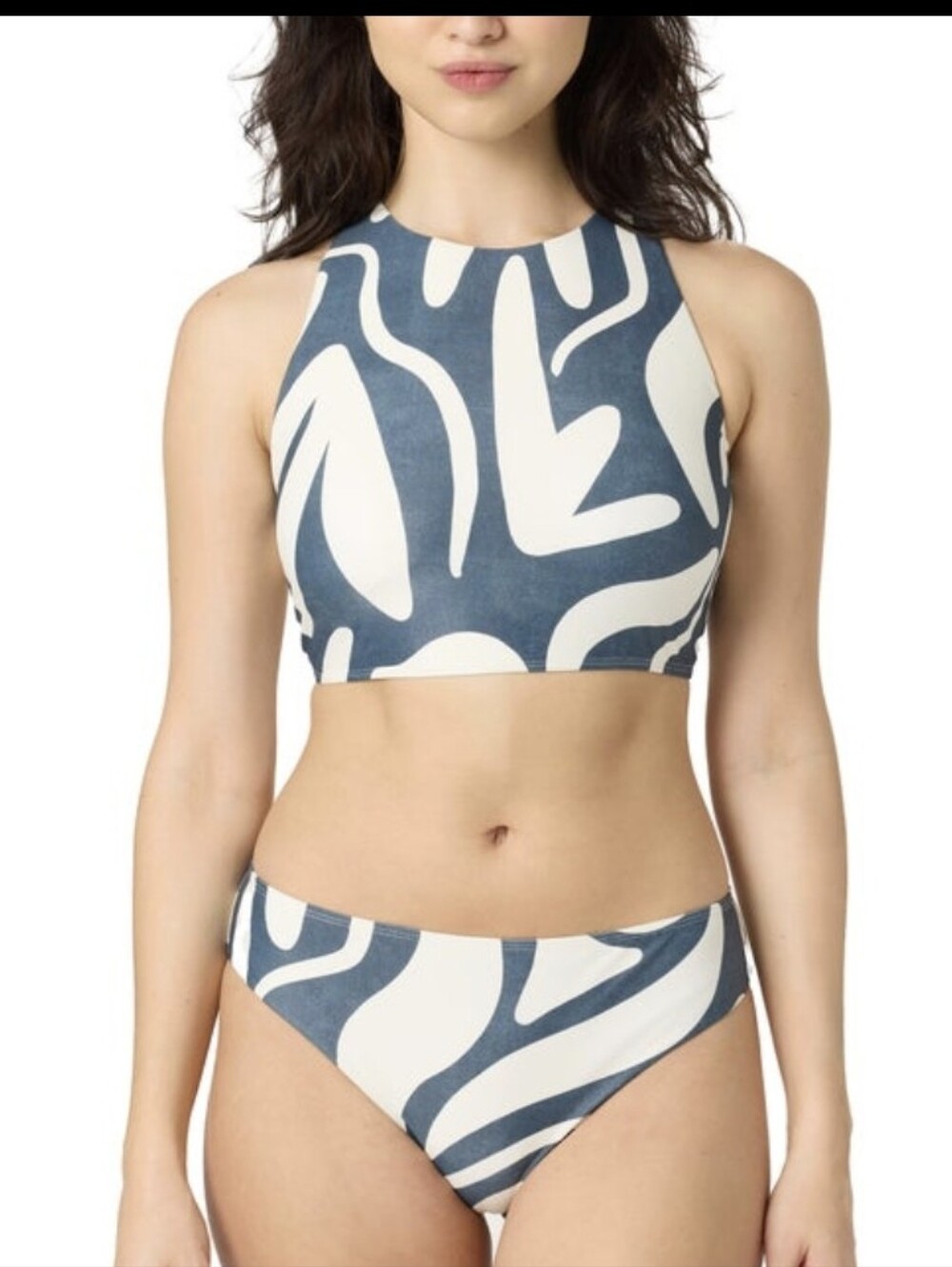 Sol Angeles Abstract High-Neck Bikini Set Small